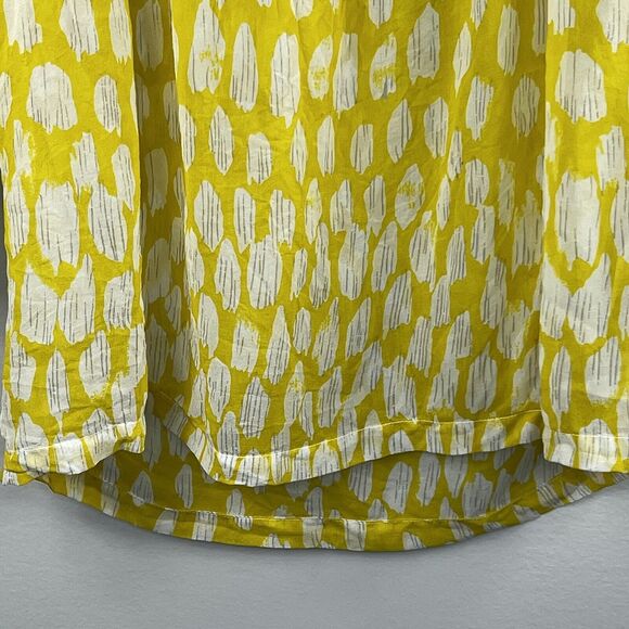 Anthropologie Dolan Yellow Semi Sheer Silk Blouse Size XS Pop Over - Picture 6 of 12